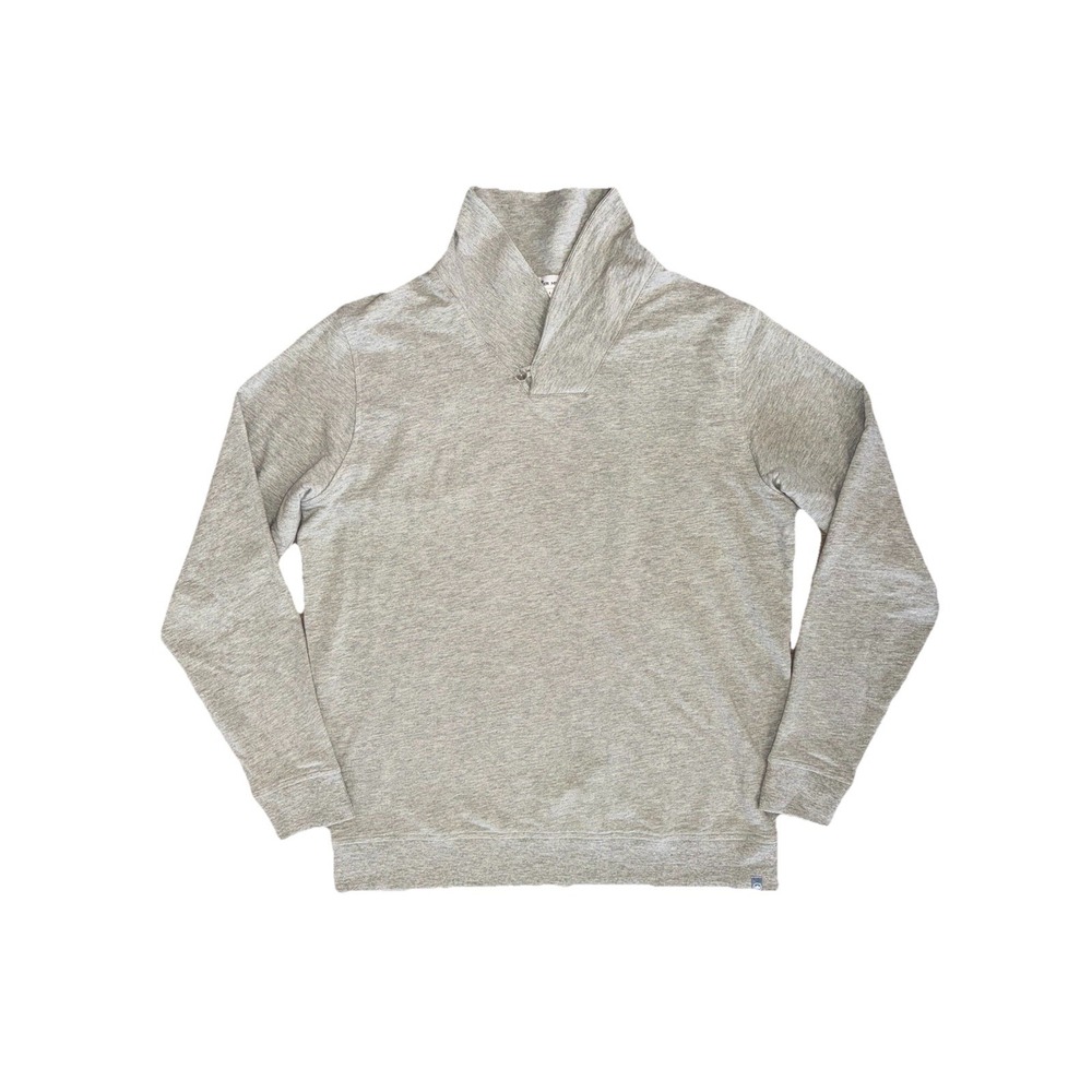 Peter Millar Lava Shawl Collar V Neck Grey Pullover Sweater Men's Size Large